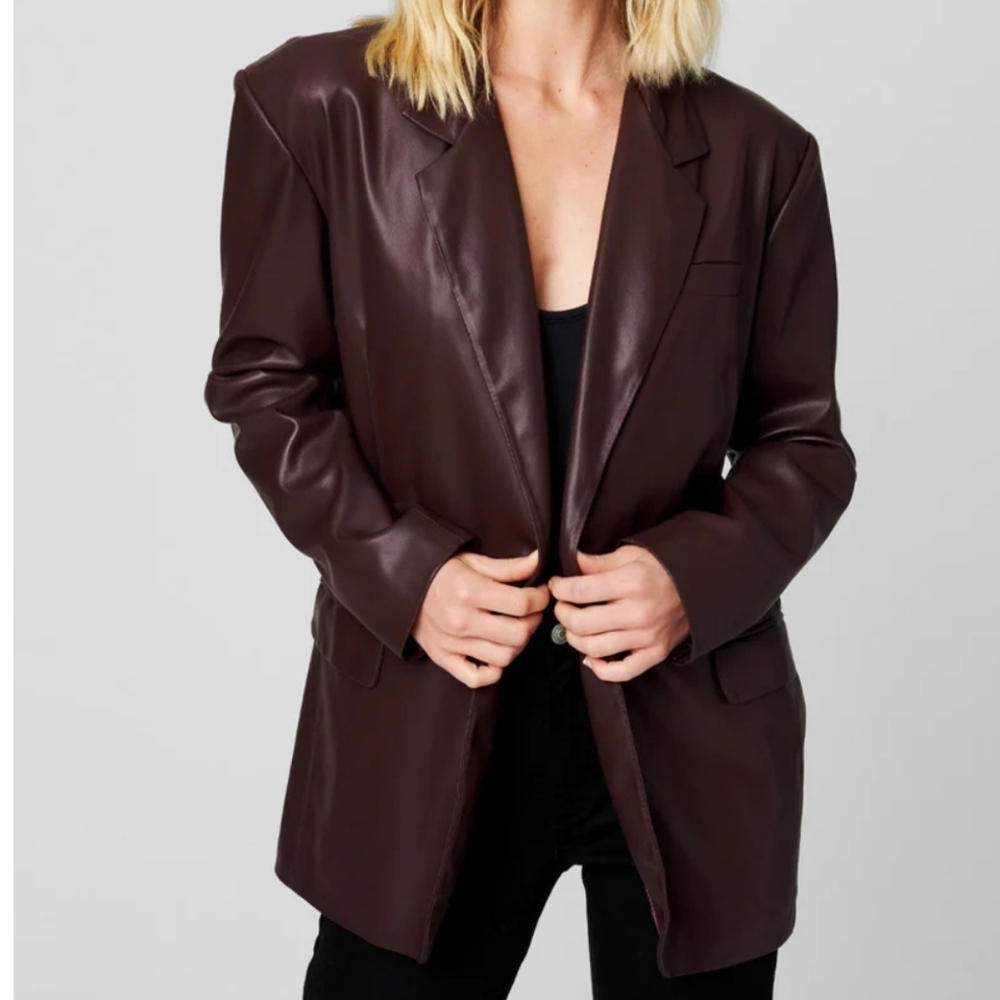 Blanknyc when its love blazer burgundy red medium womens